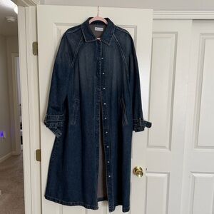Zara Dark Blue Denim Trench Coat